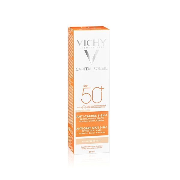 Vichy Capital Soleil Soin Anti-Taches Teinté 3en1 Spf50+ Tous Types de Peaux | 50ml Maroc