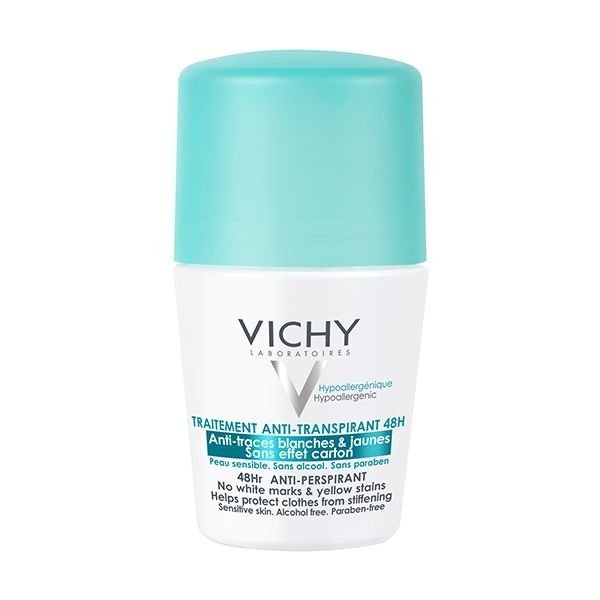 Vichy Dermo-Tolérance Déodorant 48h Anti-Traces Jaunes et Blanches Bille Peau Sensible | 50ml Maroc