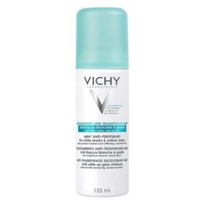 Vichy Dermo-Tolérance Déodorant Anti-Transpirant 48h Anti-Traces Jaunes et Blanches Aérosol | 125ml Maroc