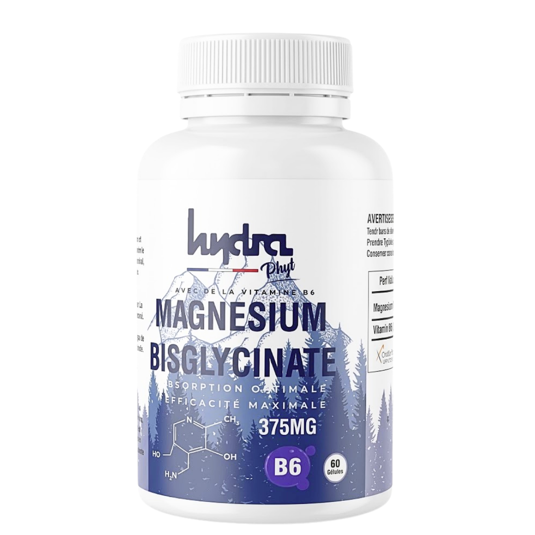 Hydra Plus Magnesium Bisglycinate B6 375mg 60 Gelules Maroc