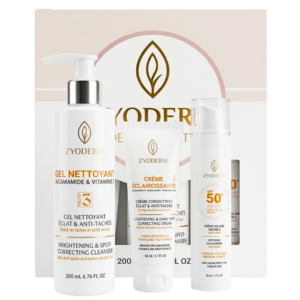 Zyoderm Creme Eclaircissant+Ecran Solaire Teinte+Gel Nettoyent Offert Pack Maroc